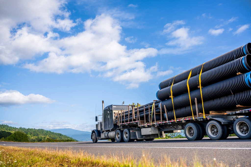 Freight Carried on a Flatbed Trailer